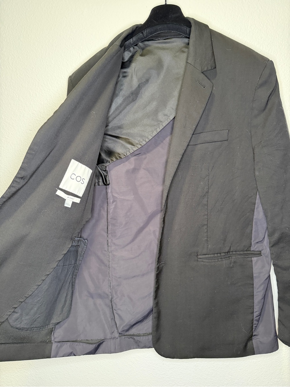 COS Black Men's Two-Button Sport Coat - Picture 3 of 3